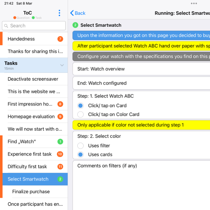 UX-Interview: Color Coding